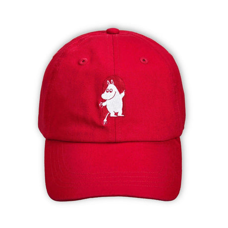 Punainen Muumipeikko-lippis. Lippalakki Muumien 80-juhlavuotismallistosta