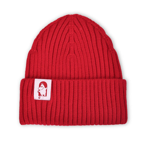 Punainen Muumipipo kierrätysmateriaalista. Tuote kuuluu Moomin 80-juhlamallistoon.