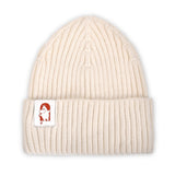 Valkoinen Muumipipo kierrätysmateriaalista. Pipo kuuluu Moomin 80-juhlamallistoon.