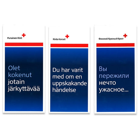 Painettu henkisen tuen esite Olet kokenut jotain järkyttävää