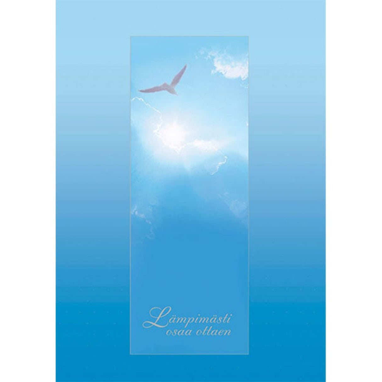 Kannessa on suomenkielinen teksti Lämpimästi osaa ottaen