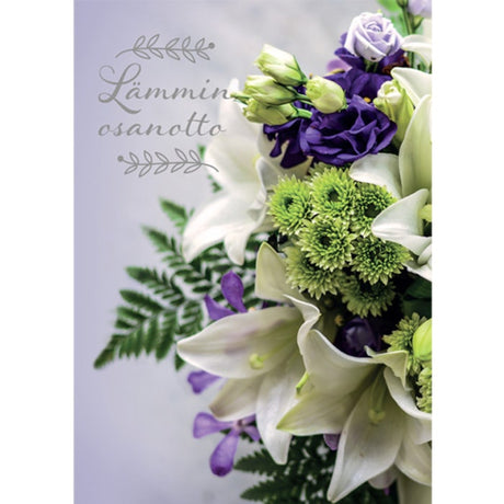 Tekstattu osanottoadressi Liljankukkakimppu