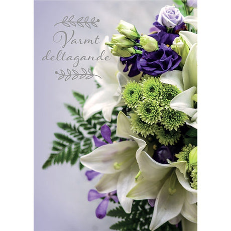 Tekstattu osanottoadressi Liljankukkakimppu RUOTSI