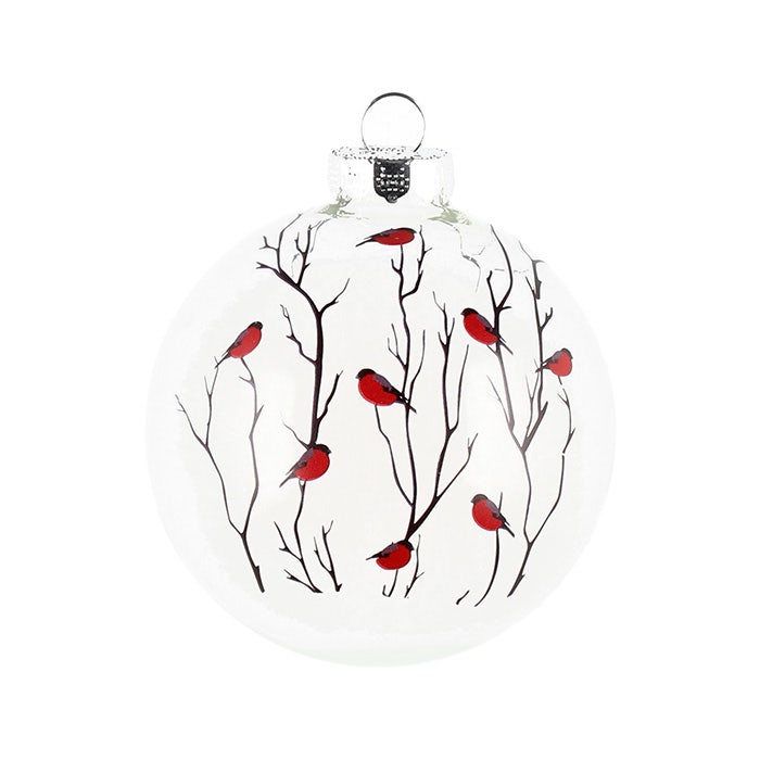 Lasiset kuusenpallot punatulkku 4 kpl