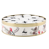 Tuikkuja metallirasiassa punatulkku