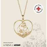 Lumoava keltakullattu Muumiaiheinen sydänriipus