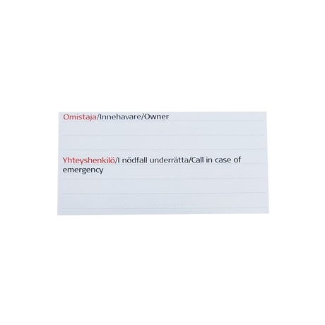 SOS-rannekkeen paperiliuska