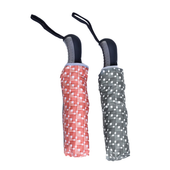 Heijastava sateenvarjo Suoja, punainen Avun askel -kuosi