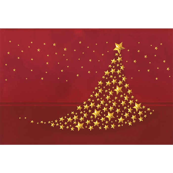 Joulukortti Kultakuusi 10 kpl, liiketeksti suomi