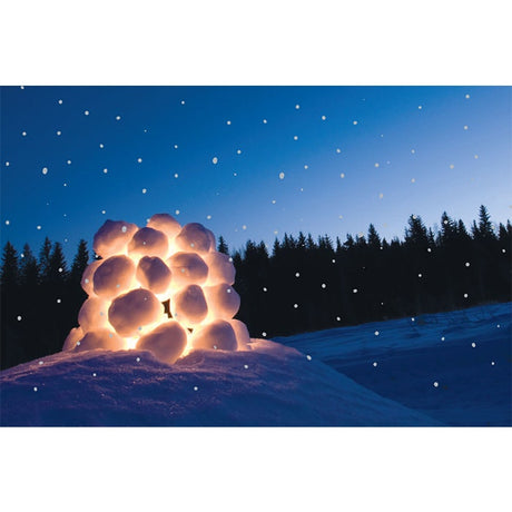 Joulukortti Lumipallolyhty, 10 kpl liiketeksti suomi