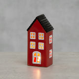 Lyhty Finnlumor LED-valoilla punainen 17 cm