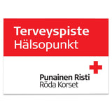 Terveyspistekyltti seinään, kaksikielinen