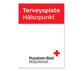 Terveyspiste-kyltti pöydälle