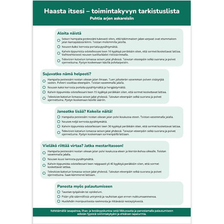 Fyysisen toimintakyvyn tarkistuslista