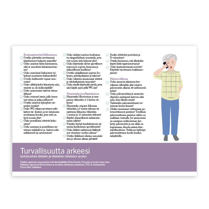 Tarkistuslista, turvallisuutta arkeesi