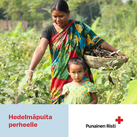 Hedelmäpuita perheelle, vaikuttava lahja, painettu kortti