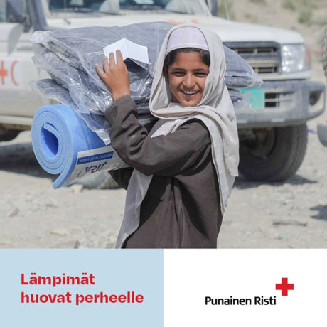 Lämpimät huovat perheelle, vaikuttava lahja, painettu kortti