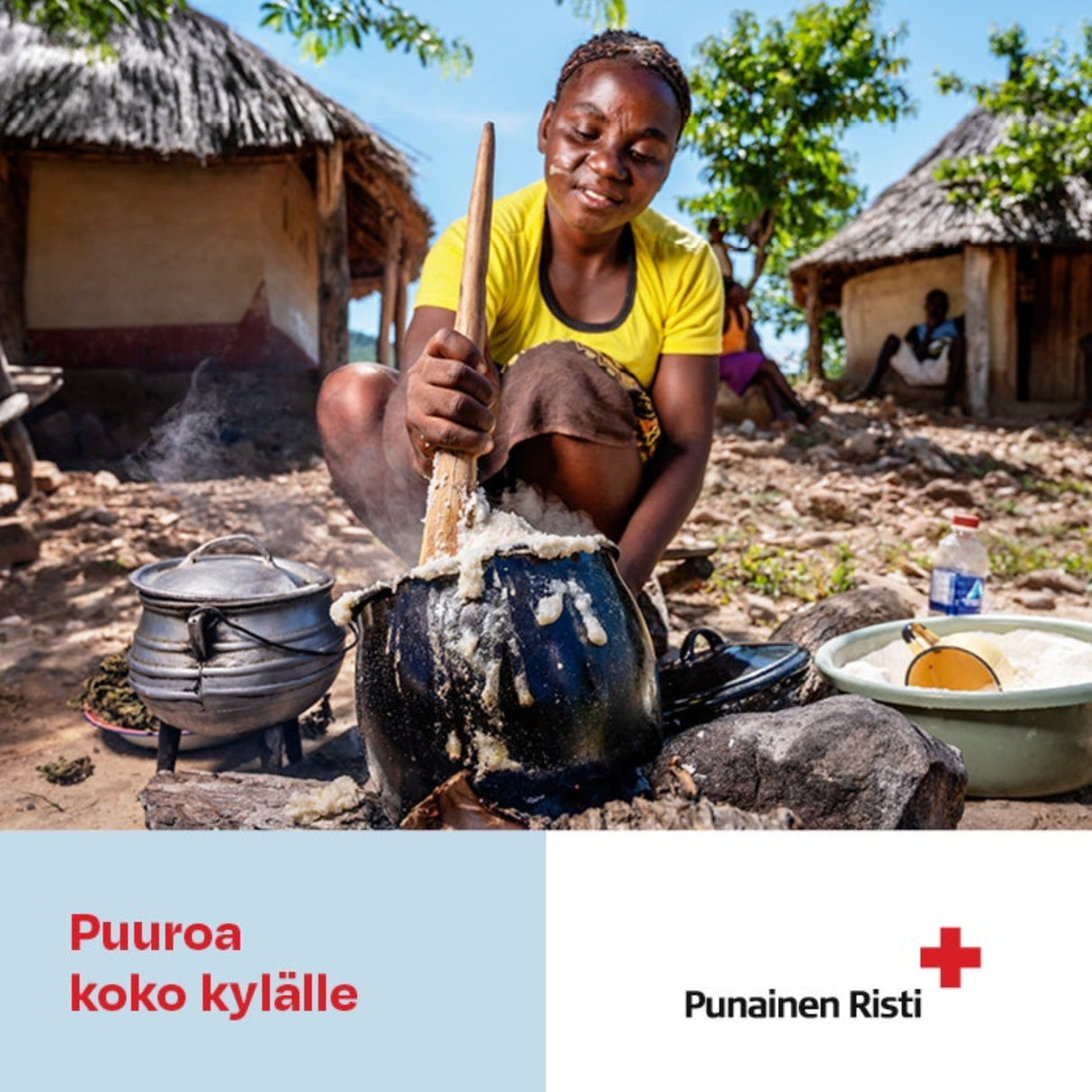 Puuroa koko kylälle, vaikuttava lahja, painettu kortti