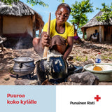 Puuroa koko kylälle, vaikuttava lahja, painettu kortti