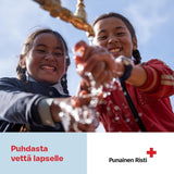 Puhdasta vettä lapselle, vaikuttava lahja, painettu kortti