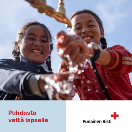 Puhdasta vettä lapselle, vaikuttava lahja, painettu kortti