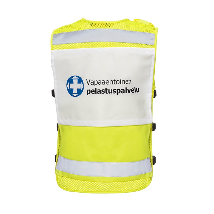 Liiviin saa kiinnitettyä selkämerkin, joka myydään erikseen