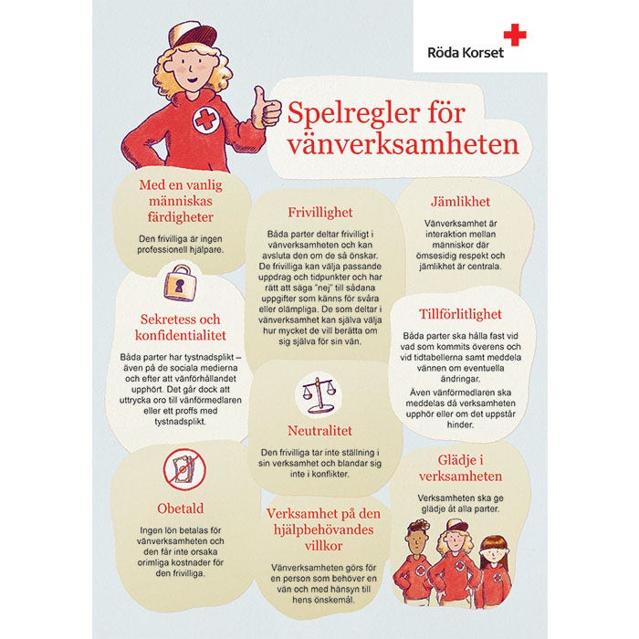 Juliste Ystävätoiminnan pelisäännöt A4