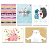 Postikorttipakkaus, piirrosaiheet