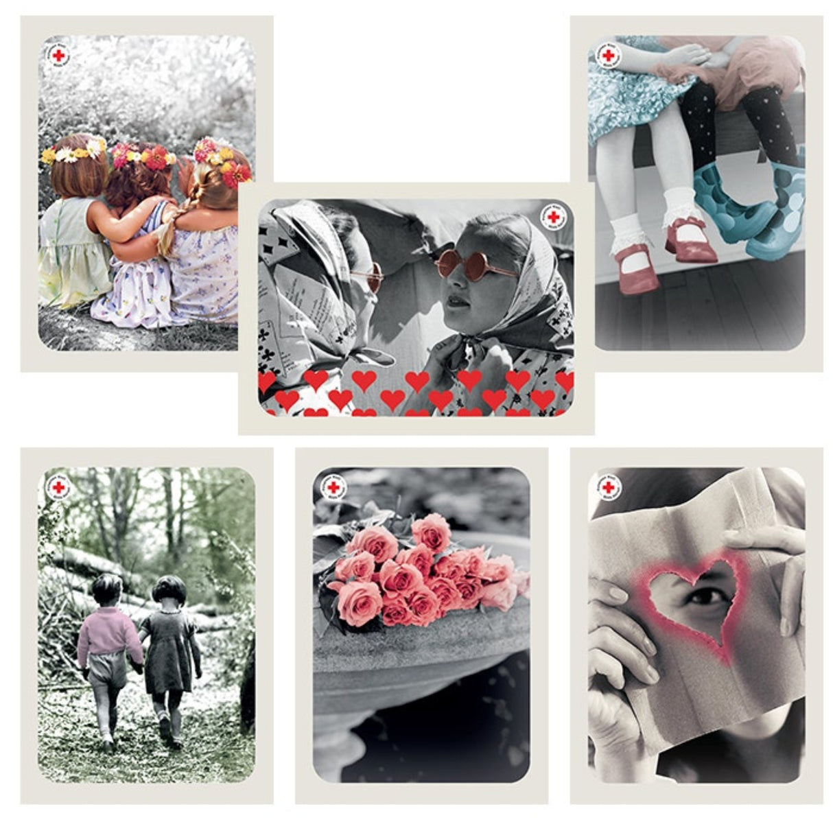 Postikorttipakkaus, mustavalkoiset valokuvat