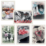 Postikorttipakkaus, mustavalkoiset valokuvat